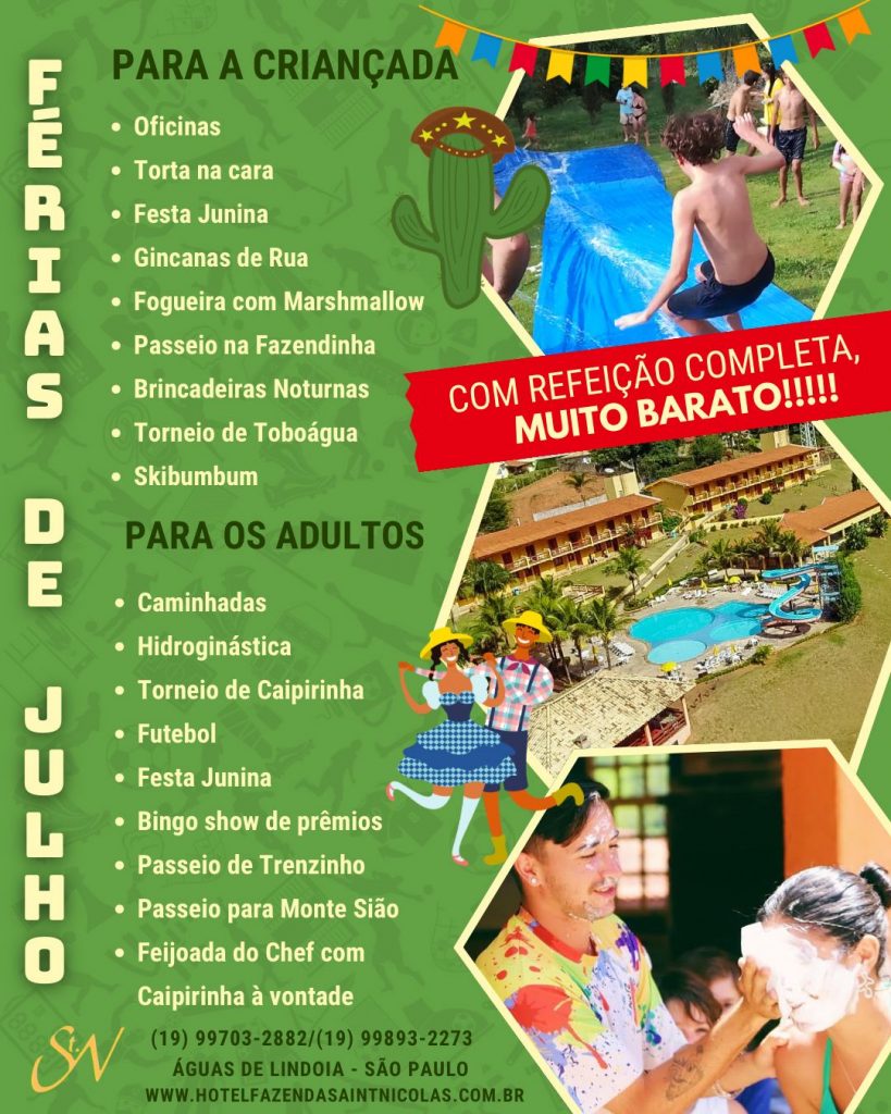 férias de julho 2026 programação crianças